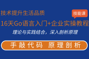 16天Go语言入门+企业实操教程