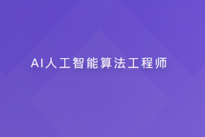 AI人工智能算法工程师【20周】