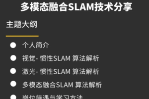 视觉工坊-多模态融合SLAM技术分享